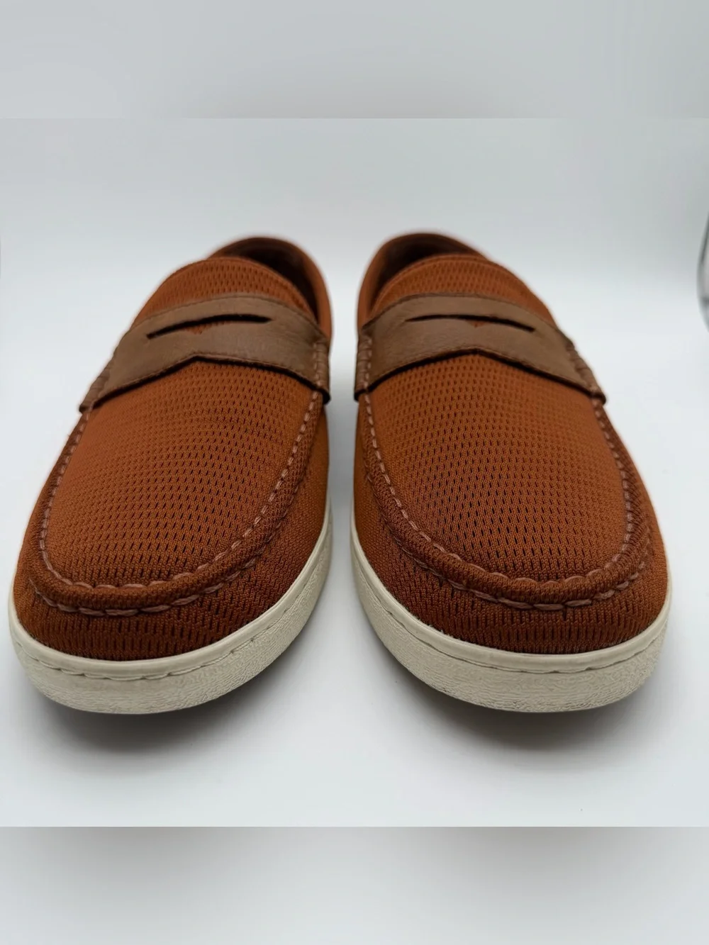 Cole Haan Men’s Nantucket Knit Loafers Boat Shoes Burnt Orange 12